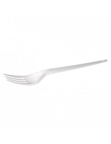 Tenedor de Plástico Blanco 13,3cm
